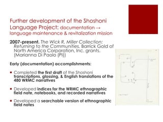 The Shoshoni Language: From Oral Tradition to the Digital Age | PPTX