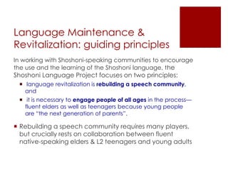 The Shoshoni Language: From Oral Tradition to the Digital Age | PPTX