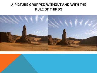 A PICTURE CROPPED WITHOUT AND WITH THE
RULE OF THIRDS
 