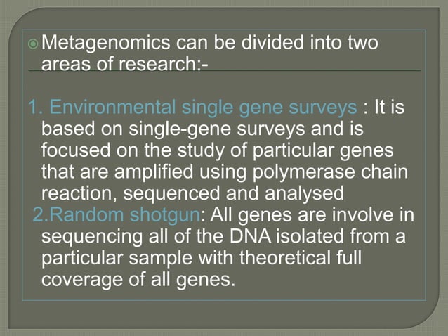 Shotgun (2) metagenomics | PPTX | Genetics | Science