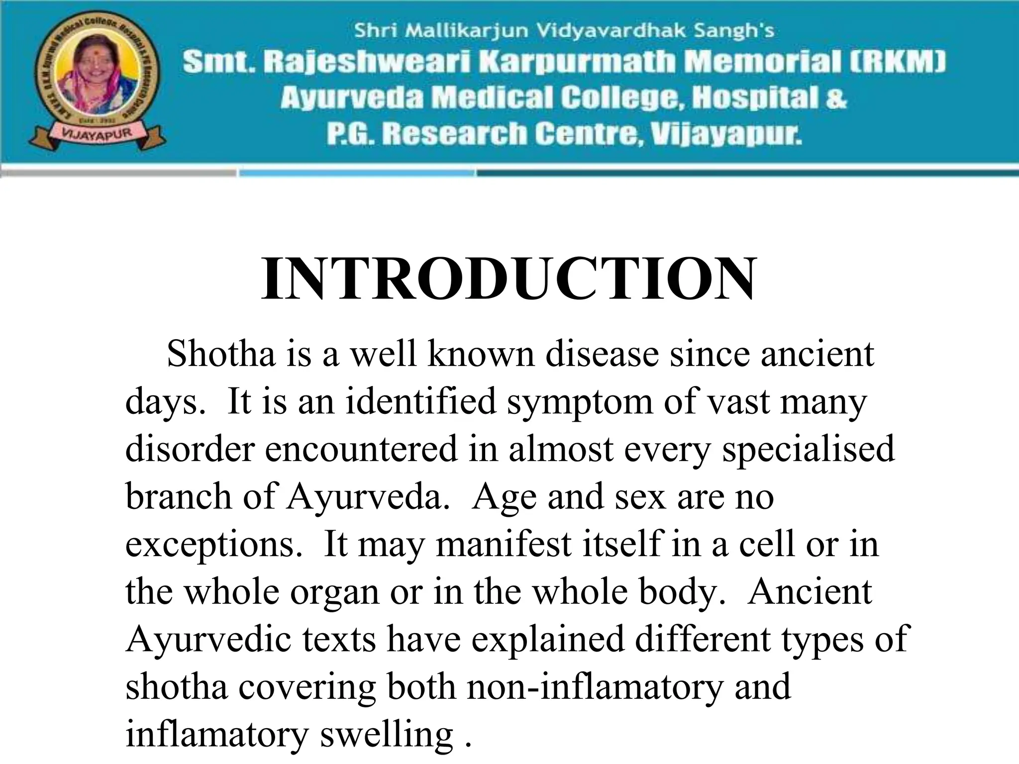 Shotha Shotha - Chikitsa charak samhita uttradh ppt | PPT