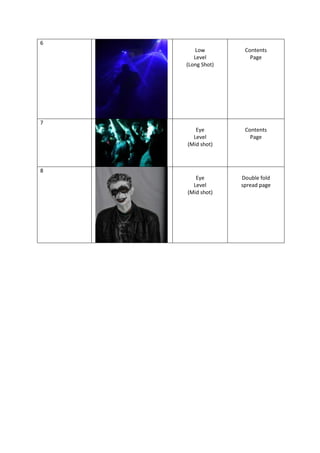 6
Low
Level
(Long Shot)
Contents
Page
7
Eye
Level
(Mid shot)
Contents
Page
8
Eye
Level
(Mid shot)
Double fold
spread page
 