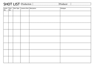 Shot list | PDF