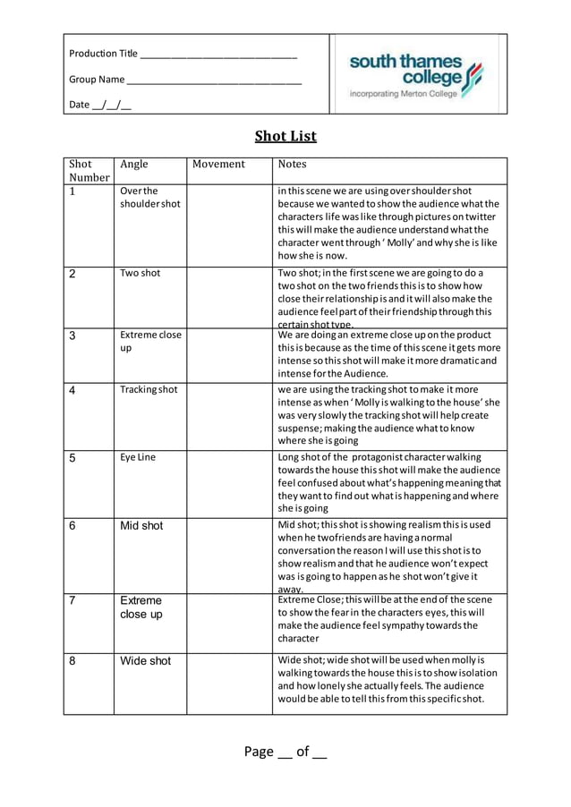 shot-list