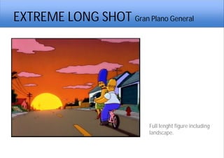 EXTREME LONG SHOT Gran Plano General
Full lenght figure including
landscape.
 