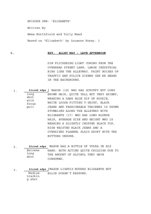 shots in screenplay