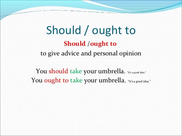 Should ought to - had better