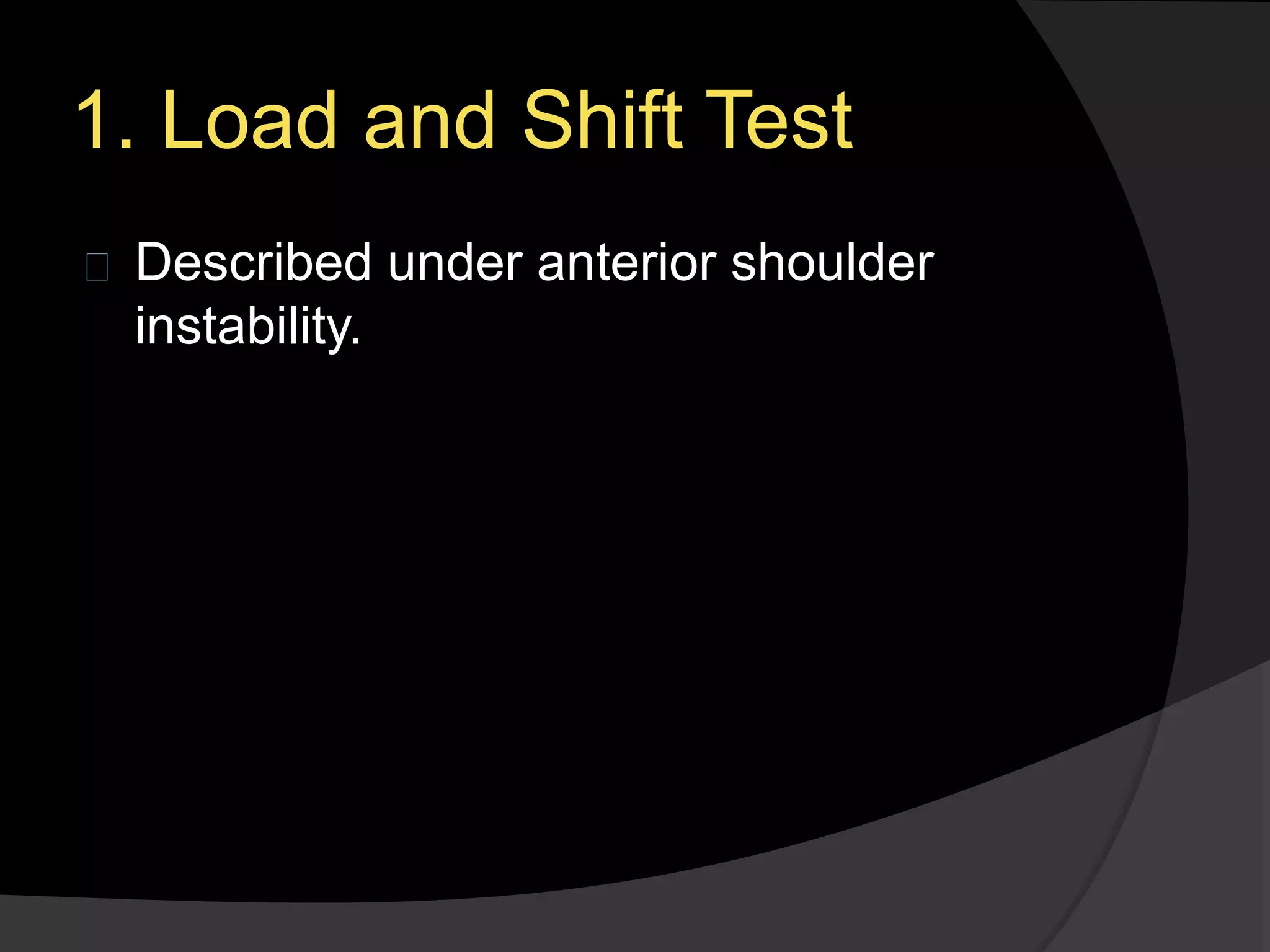 Shoulder - Special Tests | PPTX