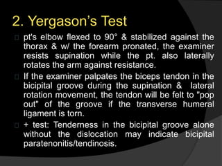 Yearson Test Shoulder - Special Tests | PPTX
