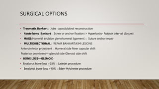 Hyperlaxator shoulder dislocation and surgical management pptx | PPTX