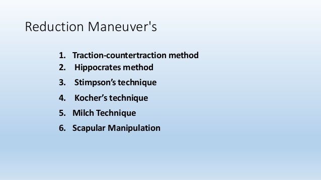 Shoulder Dislocation Types And Management Methods Of Reduction
