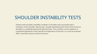 Hyperlaxator Comprehensive Shoulder Examination: Anatomy, Biomechanics, and Clinical ...
