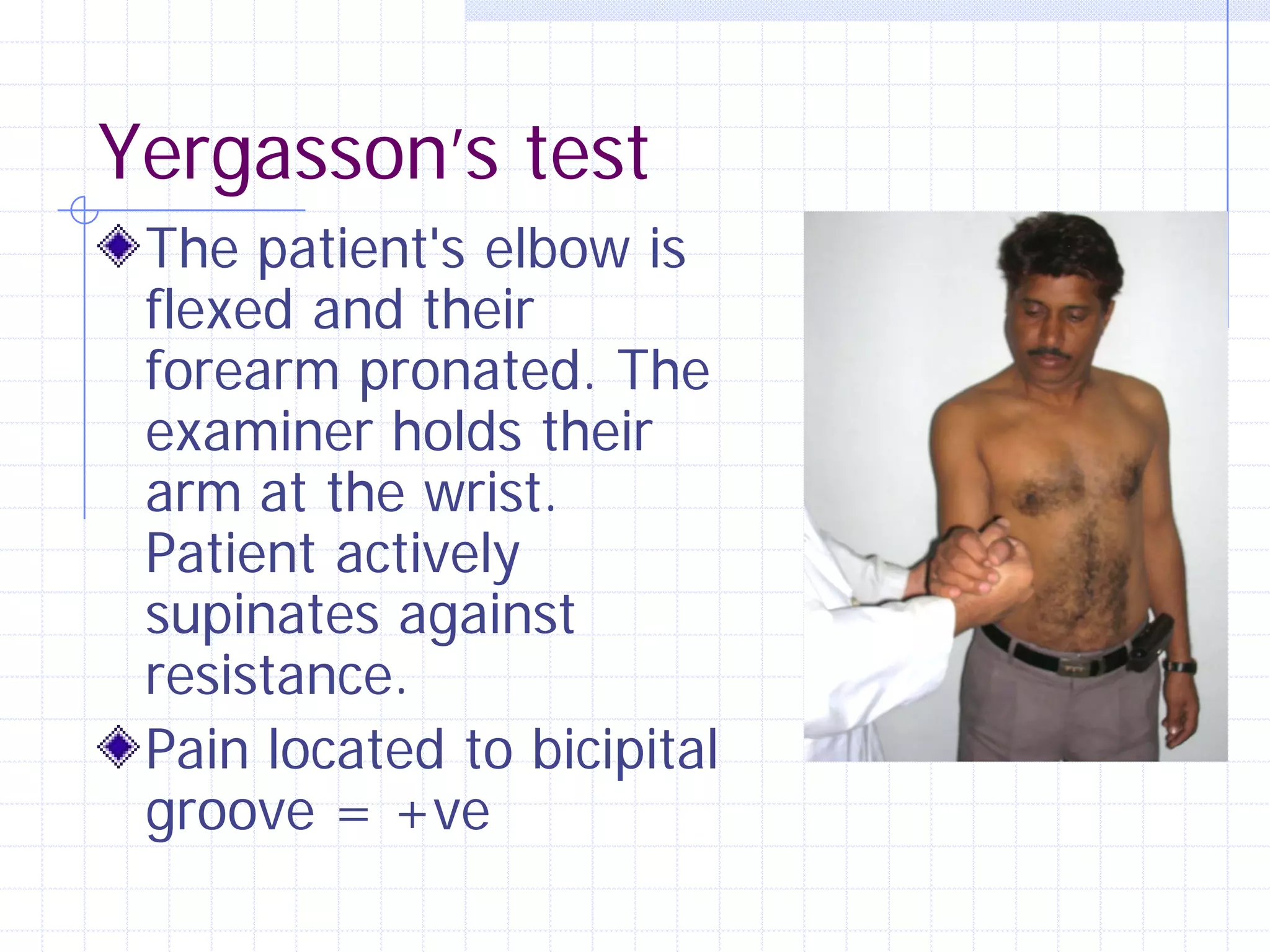 Yearson Test Shoulder examination | PDF