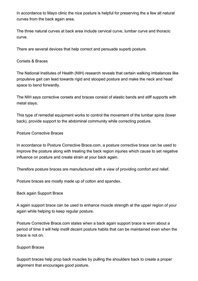 Posture Support Instructions.pdf Posture Correction Training: five Very important Solutions In relation ...