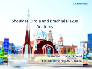 Shoulder Girdle and Brachial Plexus
Anatomy
Presenter Dr Junaid Ahmad
Post Graduate Registrar JB&RSC
 