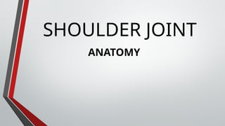 SHOULDER JOINT
ANATOMY
 