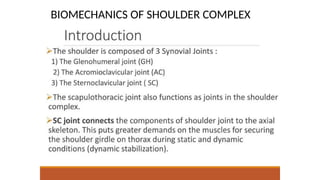 BIOMECHANICS OF SHOULDER COMPLEX
 
