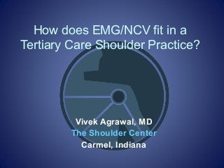 How does EMG/NCV fit in a
Tertiary Care Shoulder Practice?
Vivek Agrawal, MD
The Shoulder Center
Carmel, Indiana
 