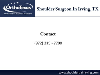 (972) 215 - 7700
www.shoulderpainirving.com
 