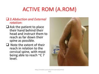 Spine Rotation Rom Shoulder pathomechanics | PPTX