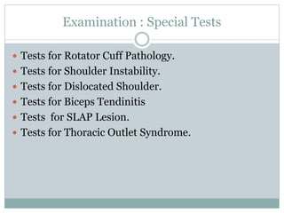Shoulder Test Rolimons Shoulder Joint Examinitaion | PPTX