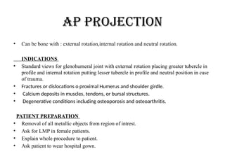 SHOULDER'S RADIOGRAPHIC PROJECTIONS .pptx