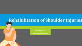 Rehabilitation of Shoulder Injuries
Dr. Usha (PT)
Assistant Professor
 