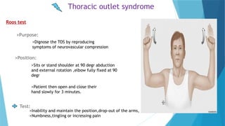 Tos Decompression Test Comprehensive Guide to Shoulder Joint Special Tests for Diagnosis | PPTX
