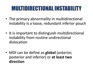 Multidimensional Instability SHOULDER SPORT INJURIES | PPTX