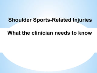 shoulder sports injuries ppt knee and shoulder | PPTX