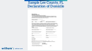 withum.com
Sample Lee County, FL
Declaration of Domicile
 