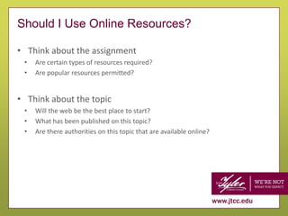 Should I Use That? Evaluating Resources | PPT