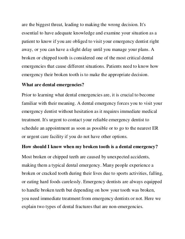 Should I Visit My Emergency Dentist For A Broken Tooth pdf