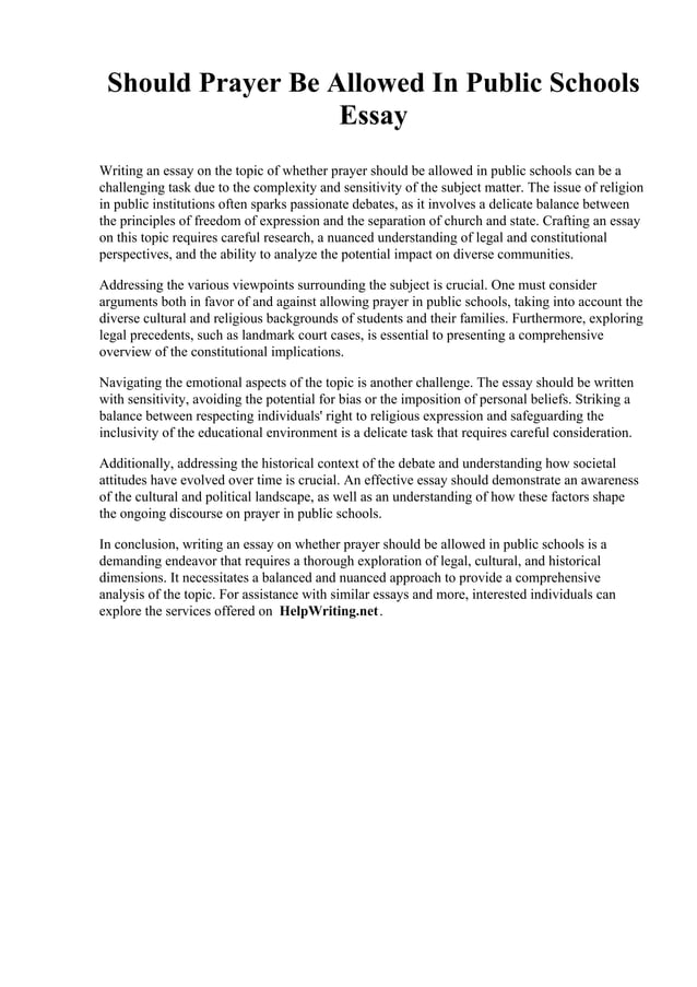 Should Prayer Be Allowed In Public Schools Essay.pdf