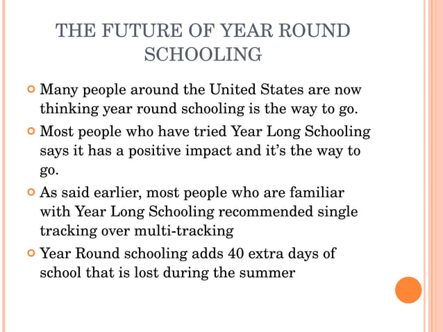Should School Be Year Round