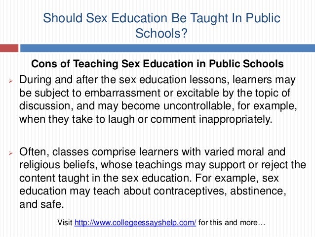 Sex education high school essay