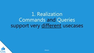 @jeppec
1. Realization
Commands and Queries
support very different usecases
 