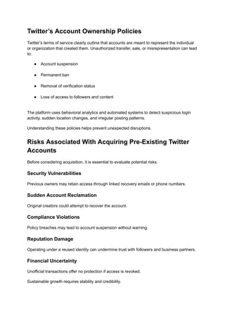 Comprehensive Guide to Safe Twitter Account Acquisition and Growth | PDF