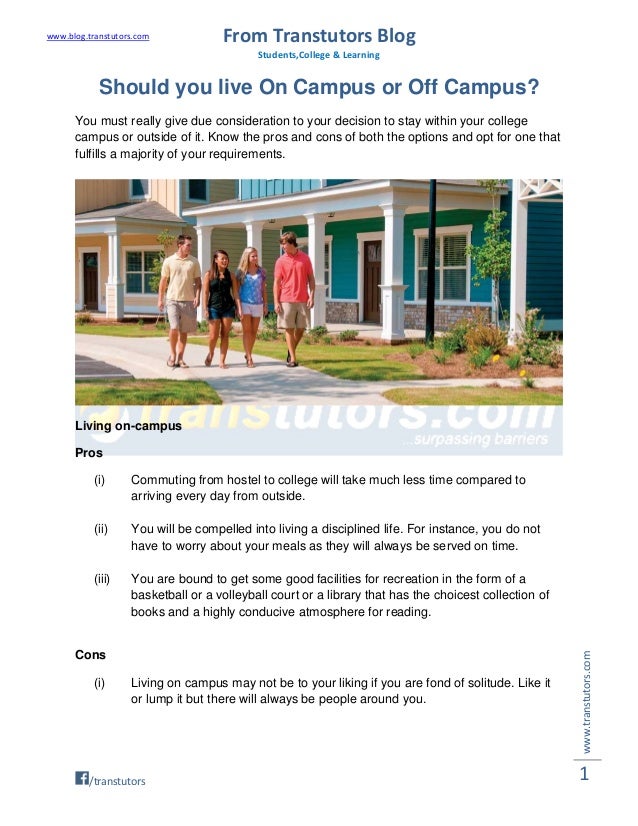 Should you live on campus or off campus