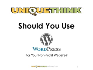 Should You Use  
 
.com (720) 771.3271 1
For Your Non-Profit Website?
 