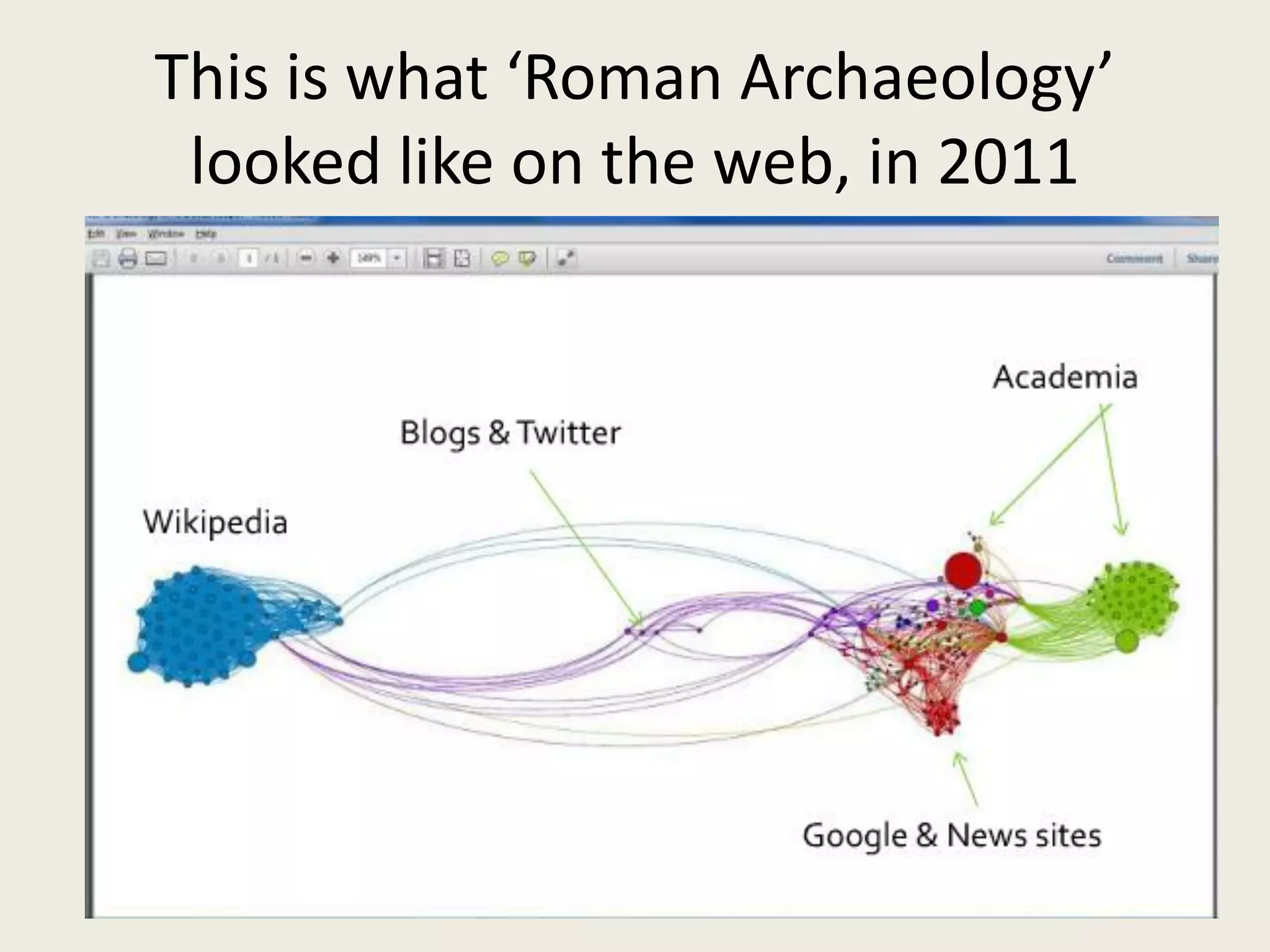 This is what ‘Roman Archaeology’
looked like on the web, in 2011
 