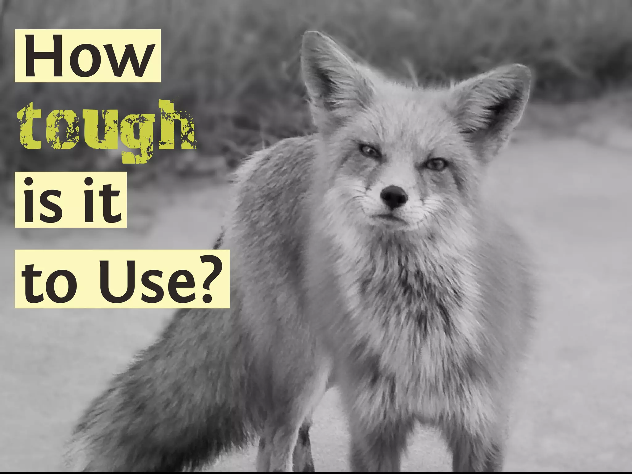 How
tough
is it
to Use?
 