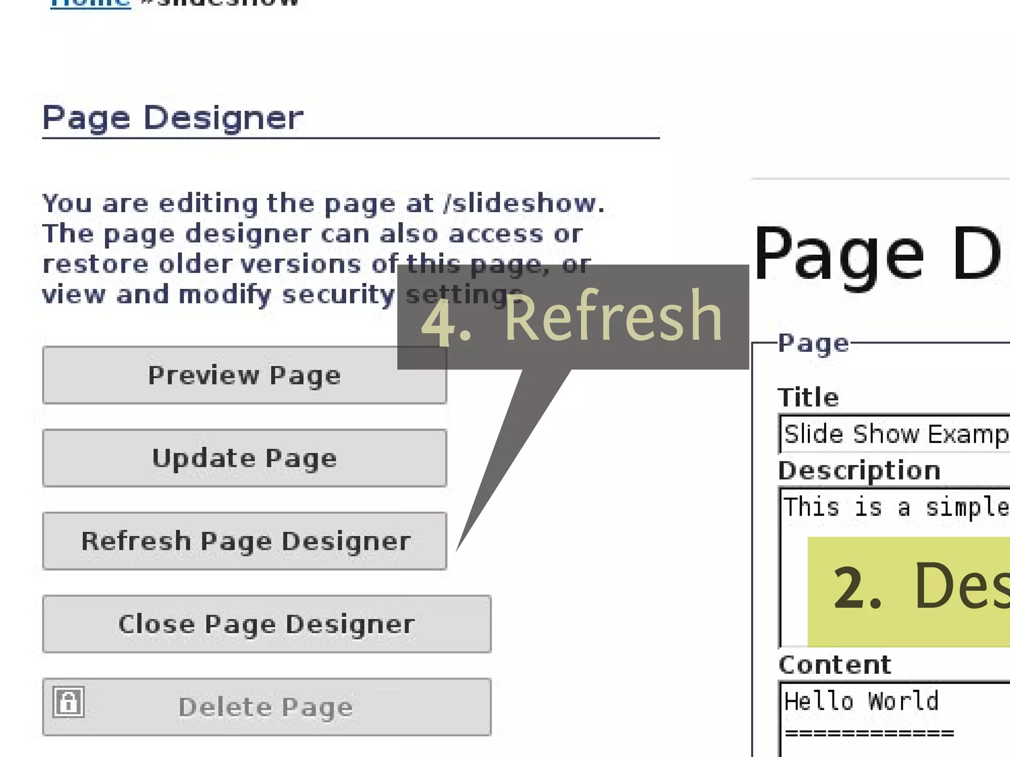 .




    4
    . . Refresh




                  2
                  . . Des
 