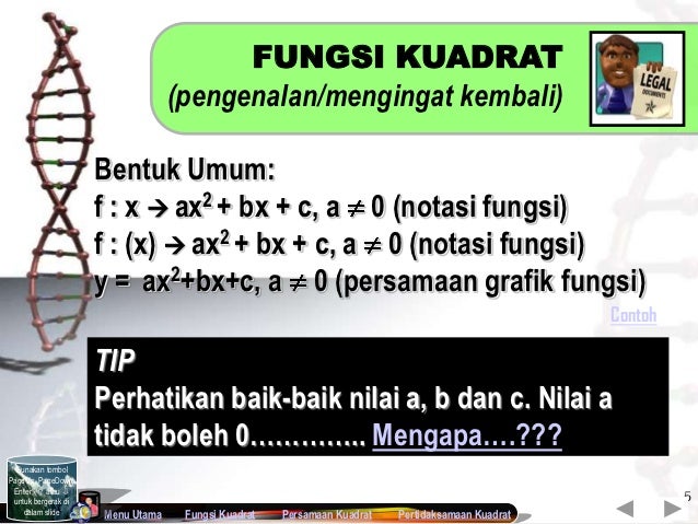 Persamaan dan Pertidaksamaan Kuadrat Persamaan dan Pertidaksamaan Kuadrat
