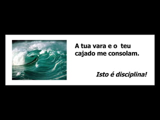 A tua vara e o  teu cajado me consolam. Isto é disciplina! 