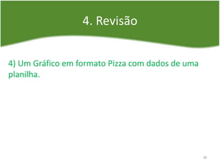 4. Revisão
38
4) Um Gráfico em formato Pizza com dados de uma
planilha.
 