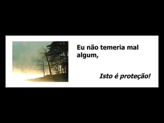 Eu não temeria mal
algum,


      Isto é proteção!
 
