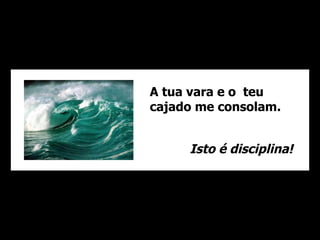 A tua vara e o teu
cajado me consolam.


     Isto é disciplina!
 