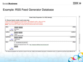 Example: RSS Feed Generator Database




  © 2013 IBM Corporation
 