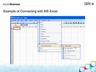 Example of Connecting with MS Excel




   © 2013 IBM Corporation
 